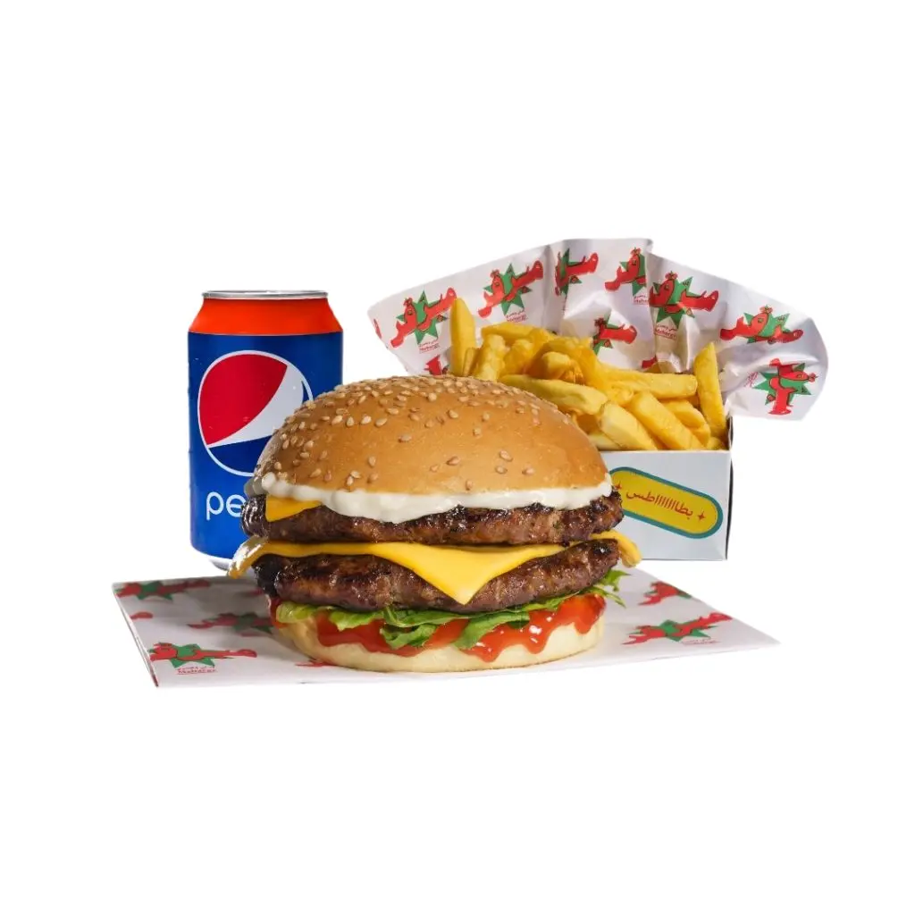Double Grilled Beef Burger Meal